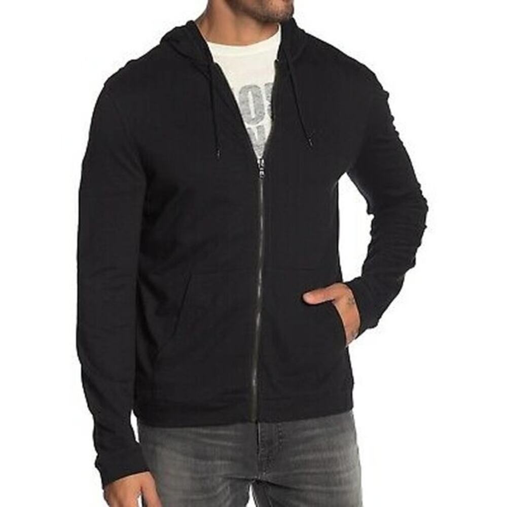 John Varvatos Star USA Black Full Zip Hoodie Jacket Men's XXL Cotton Modal